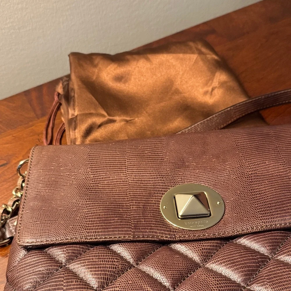 Kate Spade EUC Charlize Liberty Street Quilted Leather Brown Shoulder Bag